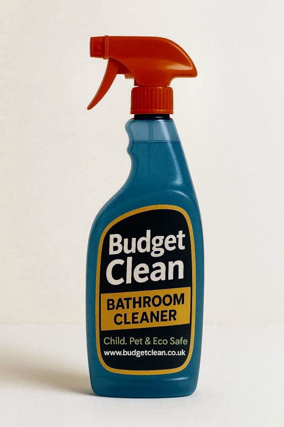 Budget Clean Bathroom spray cleaner  www.budgetclean.co.uk 